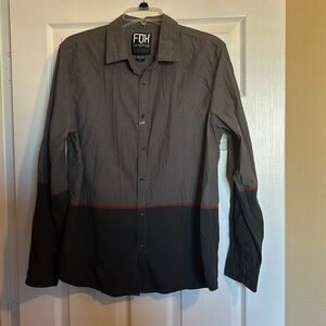 Fox Racing men’s gray long sleeve button down shirt size large